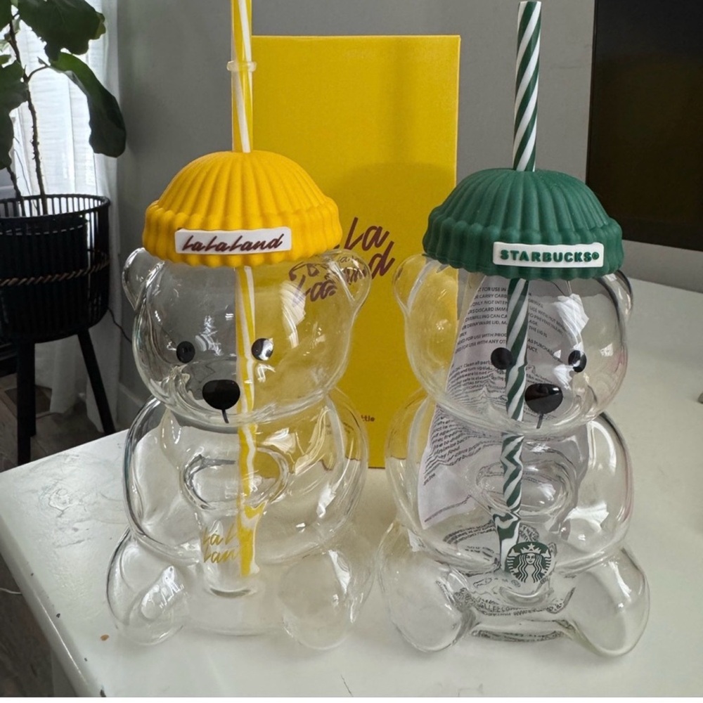Bundle -  Starbucks & la la land Bear Glass coffee cups - Picture 2 of 3